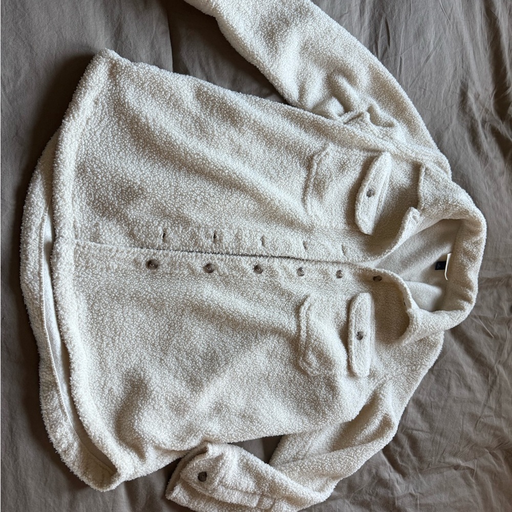 Cozy Cream Button-Up Sherpa Jacket